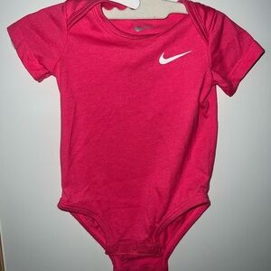 Nike Pink and white Baby Onesie